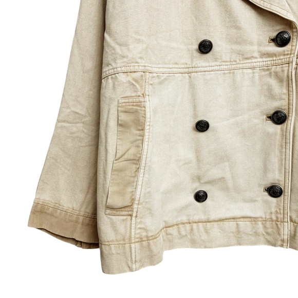 NWT Free People Viva Surplus Peacoat Cropped Trench Jacket Morning Oat - Picture 4 of 7